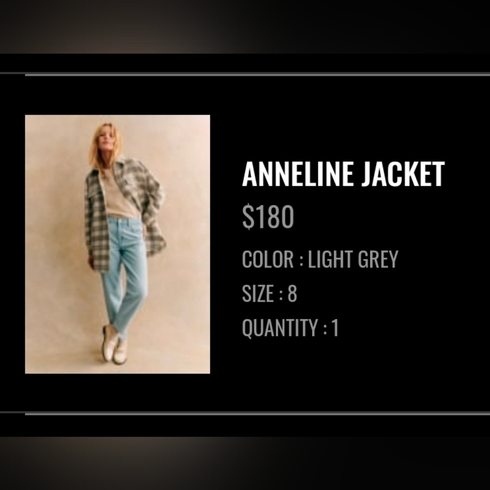 Sezane Light Grey Anneline Jacket
